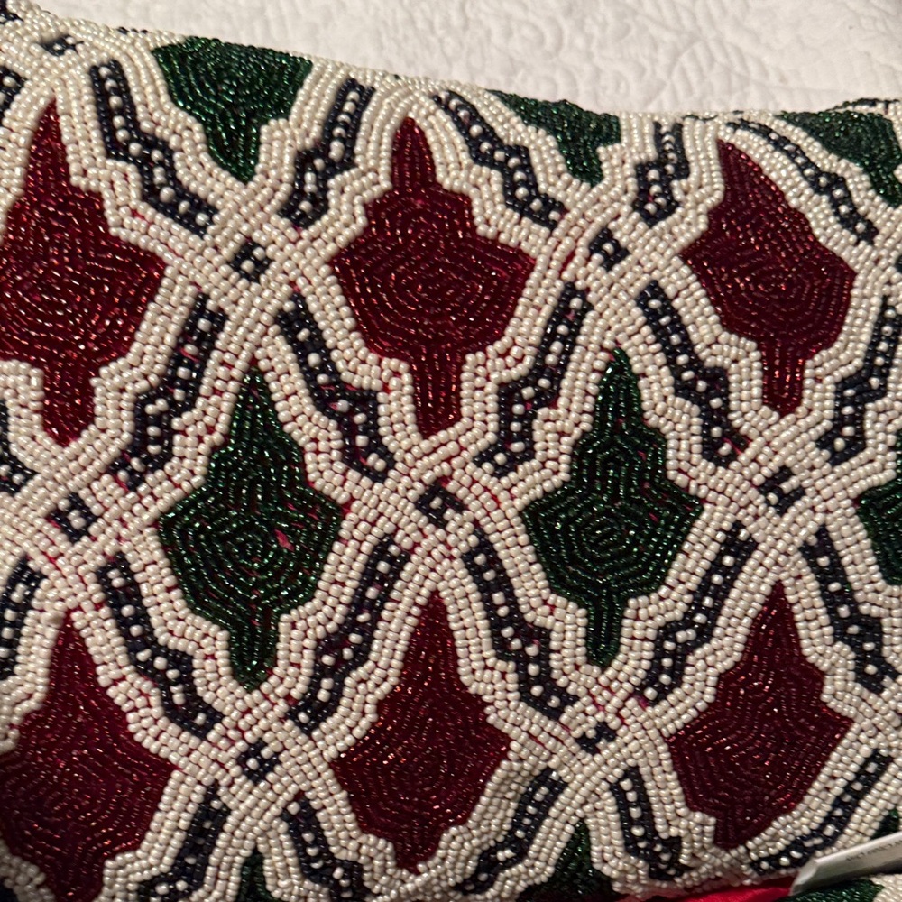 Festive Beaded Holiday Pillows - Picture 4 of 9